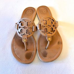 Tory Burch Miller Soft Sandal (7.5) Light Sand